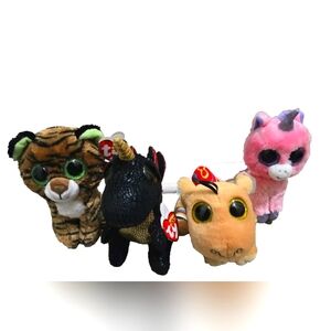 Ty Beanie Boos Lot of 4 Assorted Varity No Tag on Unicorn Plush Collection